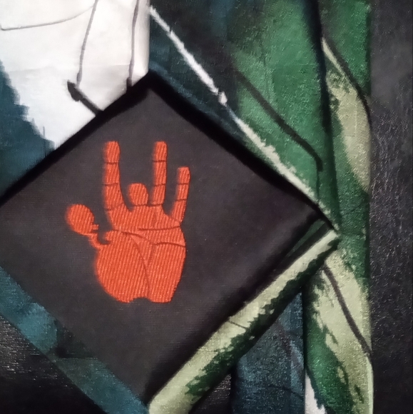 J. Garcia silk tie bundle.  1 orange, 1 green, 1 purple Preppy - Picture 5 of 7